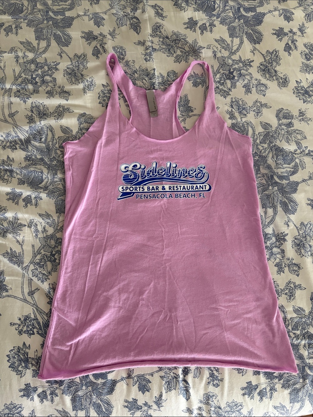Next Level Apparel Pink Racerback Tank with Sidelines Logo